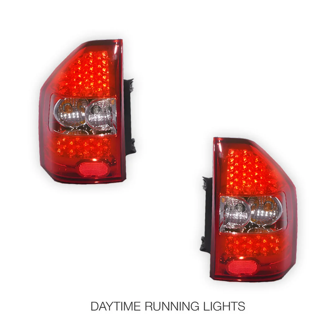 Mitsubishi Pajero NM / NP (2000 - 2006) Smoked Red LED Tail Lights LH + RH - Image 2