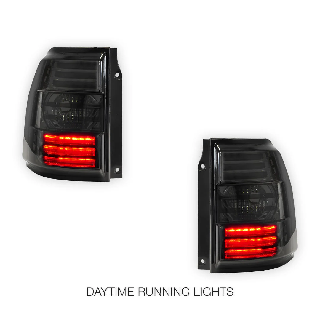 Mitsubishi Pajero NS / NT / NW (2007 - 2021) Full Smoked LED Stripe Bar Tail Lights LH + RH - Image 2