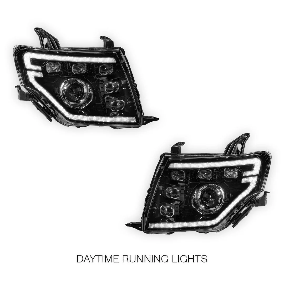 Mitsubishi Pajero NS / NT / NW / NX (2007 - 2021) DRL Style Full LED Projector Sequential Indicator Headlights LH + RH - Image 2