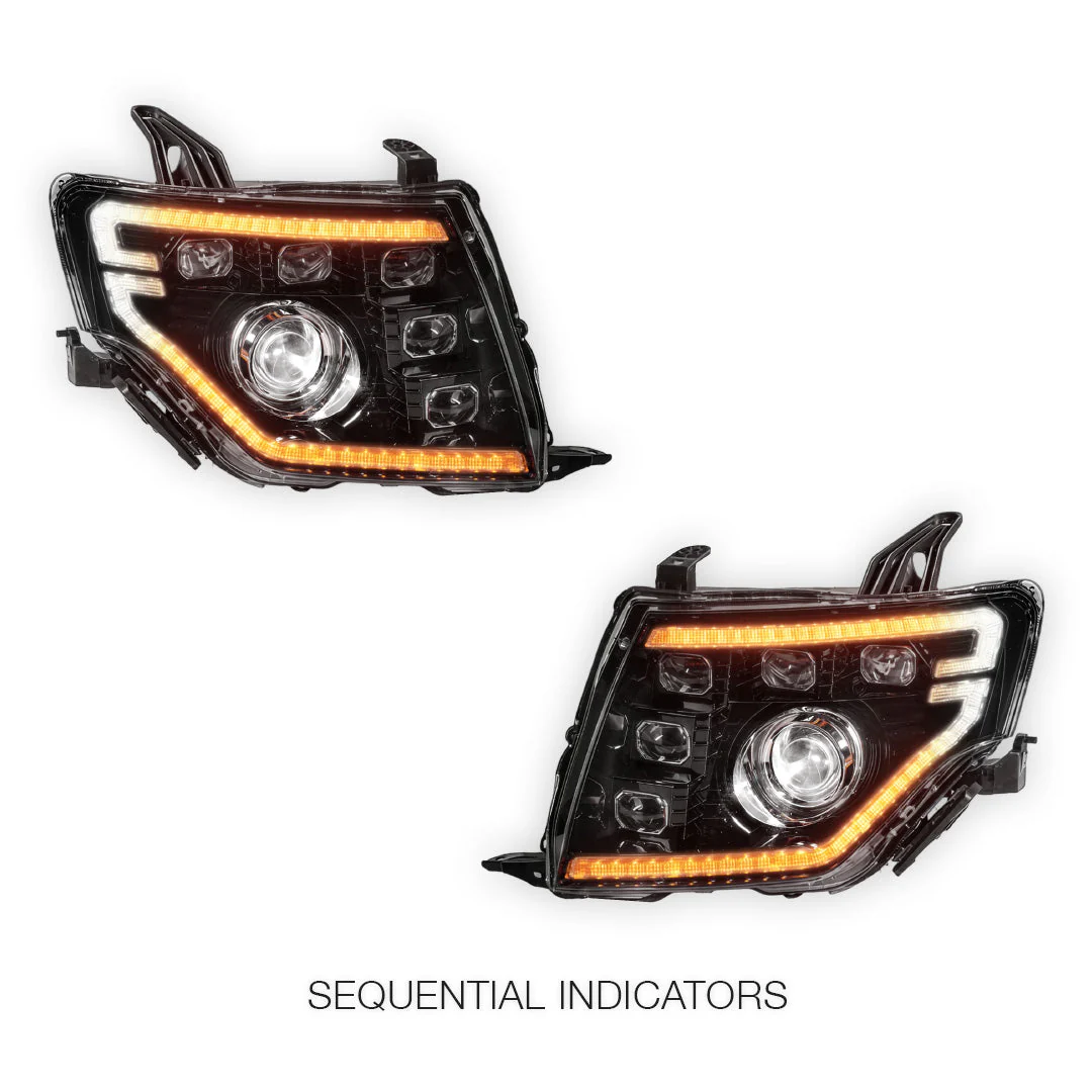 Mitsubishi Pajero NS / NT / NW / NX (2007 - 2021) DRL Style Full LED Projector Sequential Indicator Headlights LH + RH - Image 3