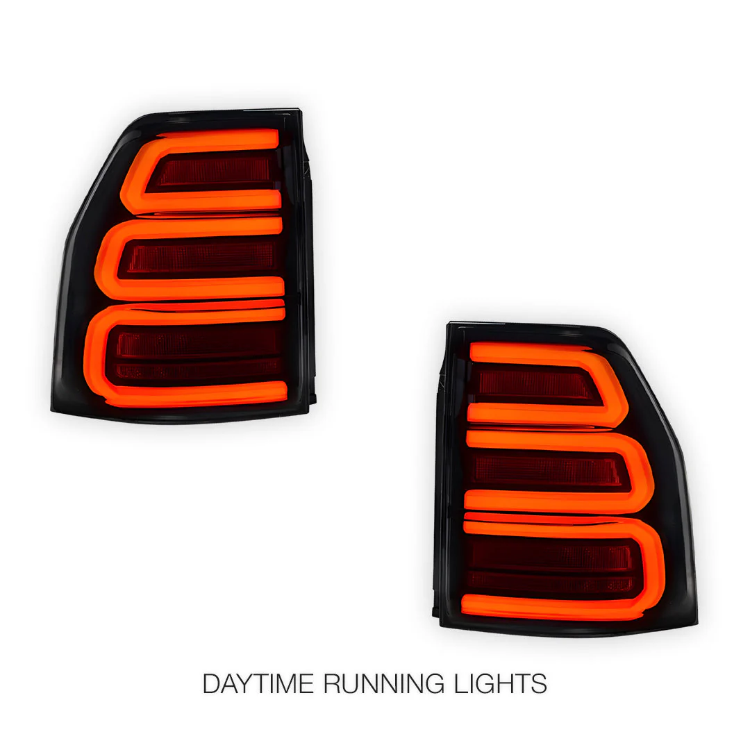 Mitsubishi Pajero NS / NT / NW / NX (2007 - 2021) Smoked Black Sequential Full 3D LED Stripe Bar Tail Lights LH + RH - Image 2