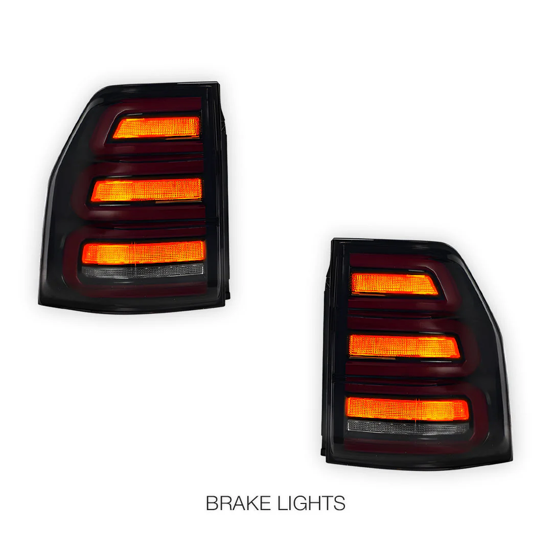 Mitsubishi Pajero NS / NT / NW / NX (2007 - 2021) Smoked Black Sequential Full 3D LED Stripe Bar Tail Lights LH + RH - Image 3
