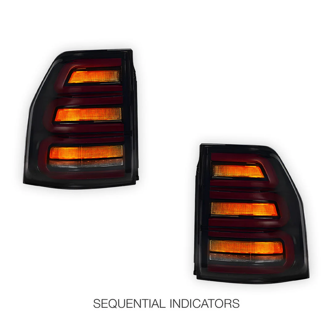 Mitsubishi Pajero NS / NT / NW / NX (2007 - 2021) Smoked Black Sequential Full 3D LED Stripe Bar Tail Lights LH + RH - Image 4