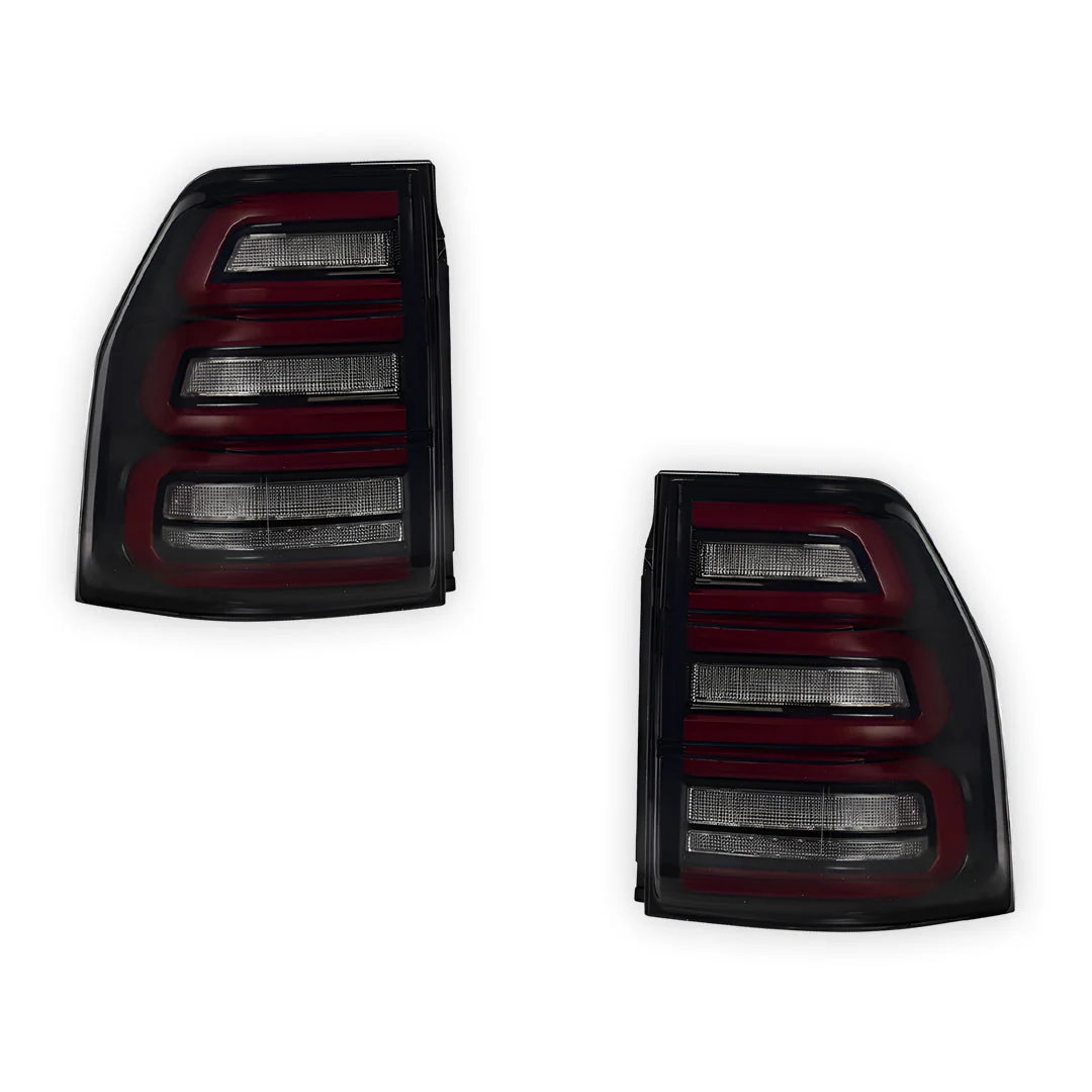 Mitsubishi Pajero NS / NT / NW / NX (2007 - 2021) Smoked Black Sequential Full 3D LED Stripe Bar Tail Lights LH + RH - Image 6