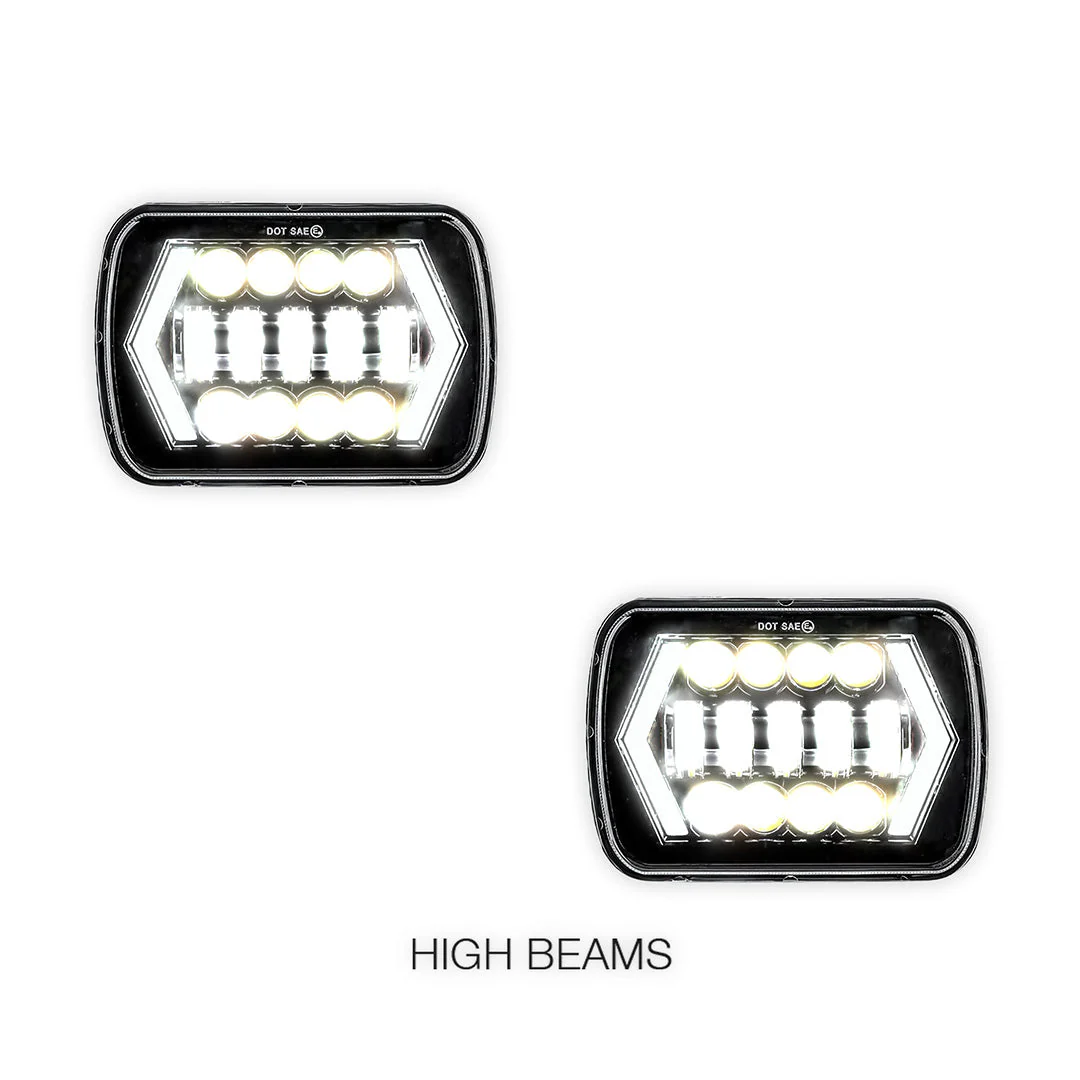 Mitsubishi Triton 7x6" 5x7" LED Headlights LH + RH - Image 2