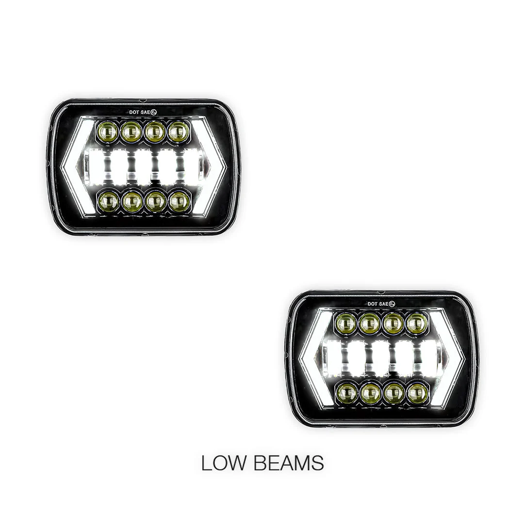 Mitsubishi Triton 7x6" 5x7" LED Headlights LH + RH - Image 3