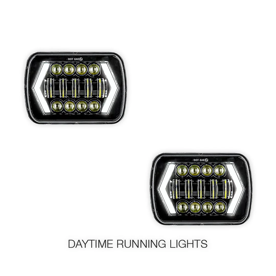 Mitsubishi Triton 7x6" 5x7" LED Headlights LH + RH - Image 4