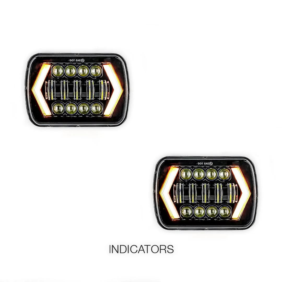 Mitsubishi Triton 7x6" 5x7" LED Headlights LH + RH - Image 5