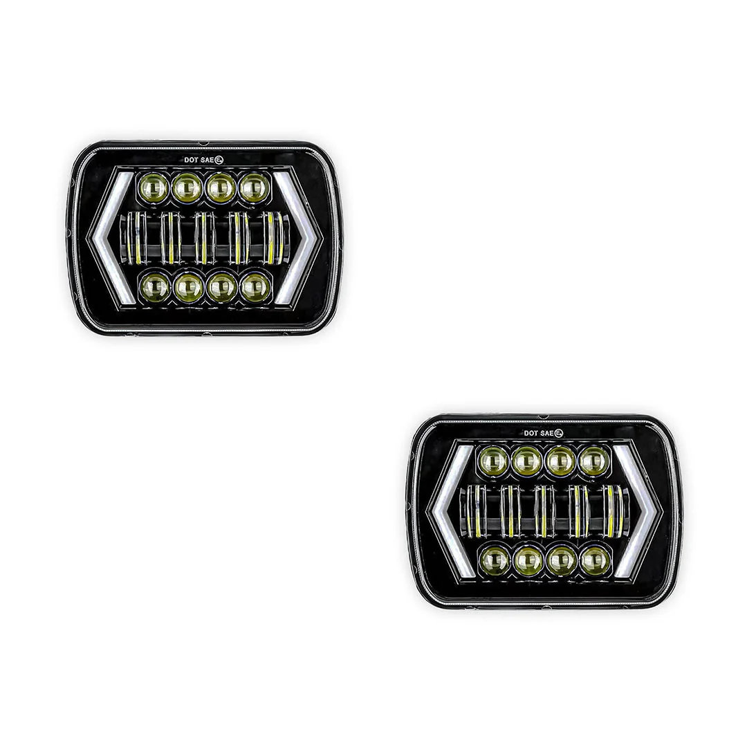 Mitsubishi Triton 7x6" 5x7" LED Headlights LH + RH - Image 6