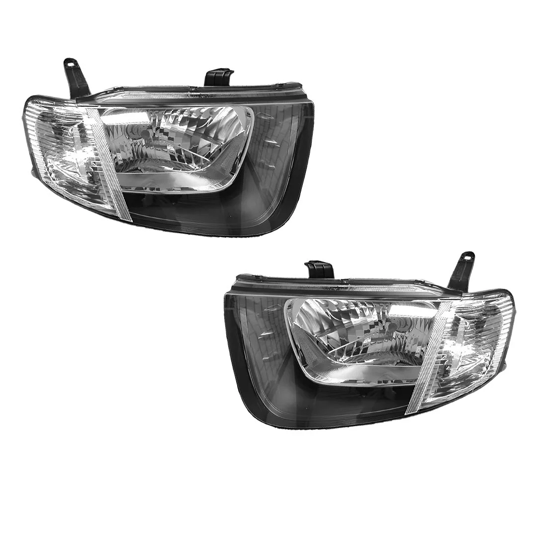 Mitsubishi Triton ML (2006 - 2009) Square Reflector Headlights LH + RH - Image 2