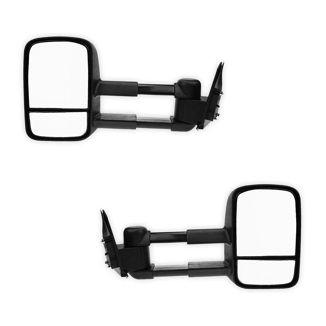 Mitsubishi Triton ML / MN (2005 - 2015) Manual Black Extendable Towing Side Mirrors - Image 2