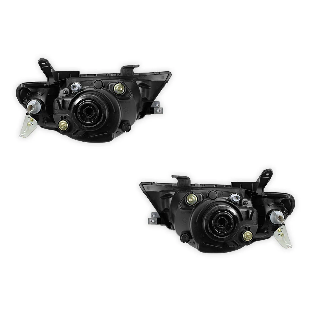 Mitsubishi Triton ML / MN (2006 - 2015) Black OEM Style Headlights LH + RH - Image 3