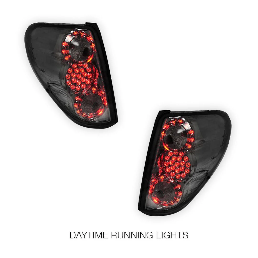 Mitsubishi Triton ML / MN (2006 - 2015) Smoked Black LED Tail Lights LH + RH - Image 2