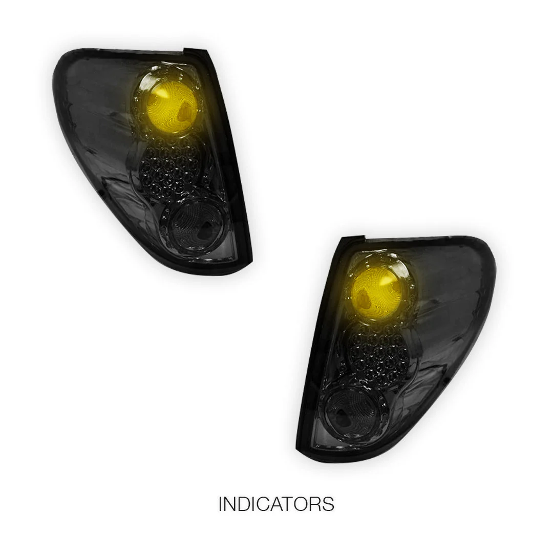 Mitsubishi Triton ML / MN (2006 - 2015) Smoked Black LED Tail Lights LH + RH - Image 4