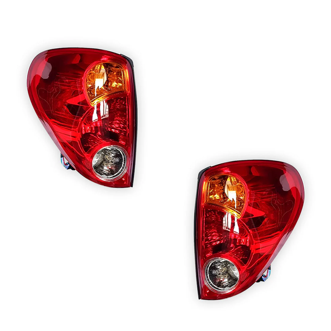 Mitsubishi Triton MN (2009 - 2015) Clear / Red Halogen OEM Style Tail Lights LH + RH - Image 2