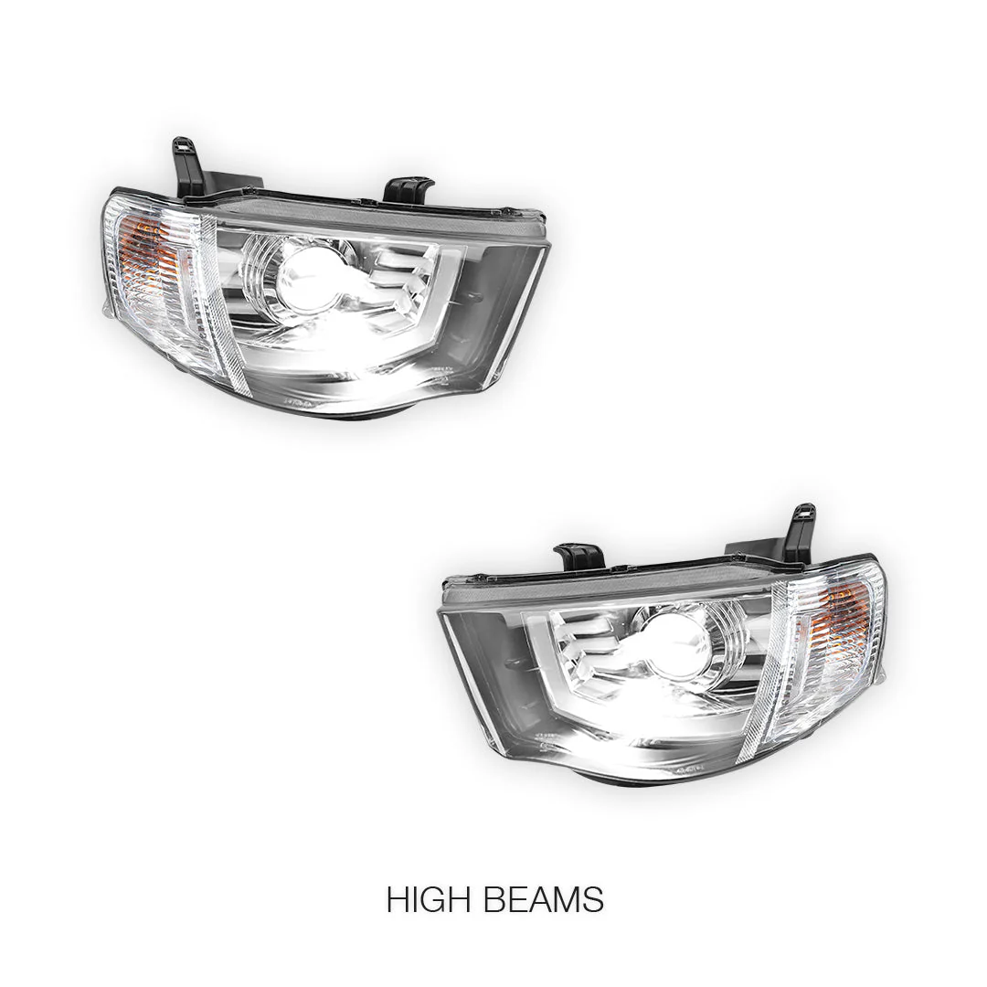 Mitsubishi Triton MN Ute (2009 - 2015) LED Projector Headlights LH + RH - Image 2