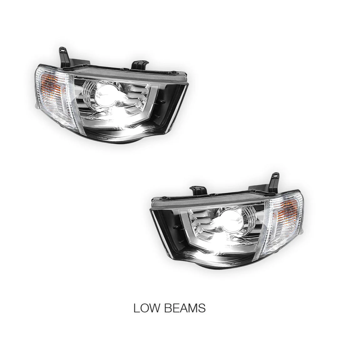 Mitsubishi Triton MN Ute (2009 - 2015) LED Projector Headlights LH + RH - Image 3