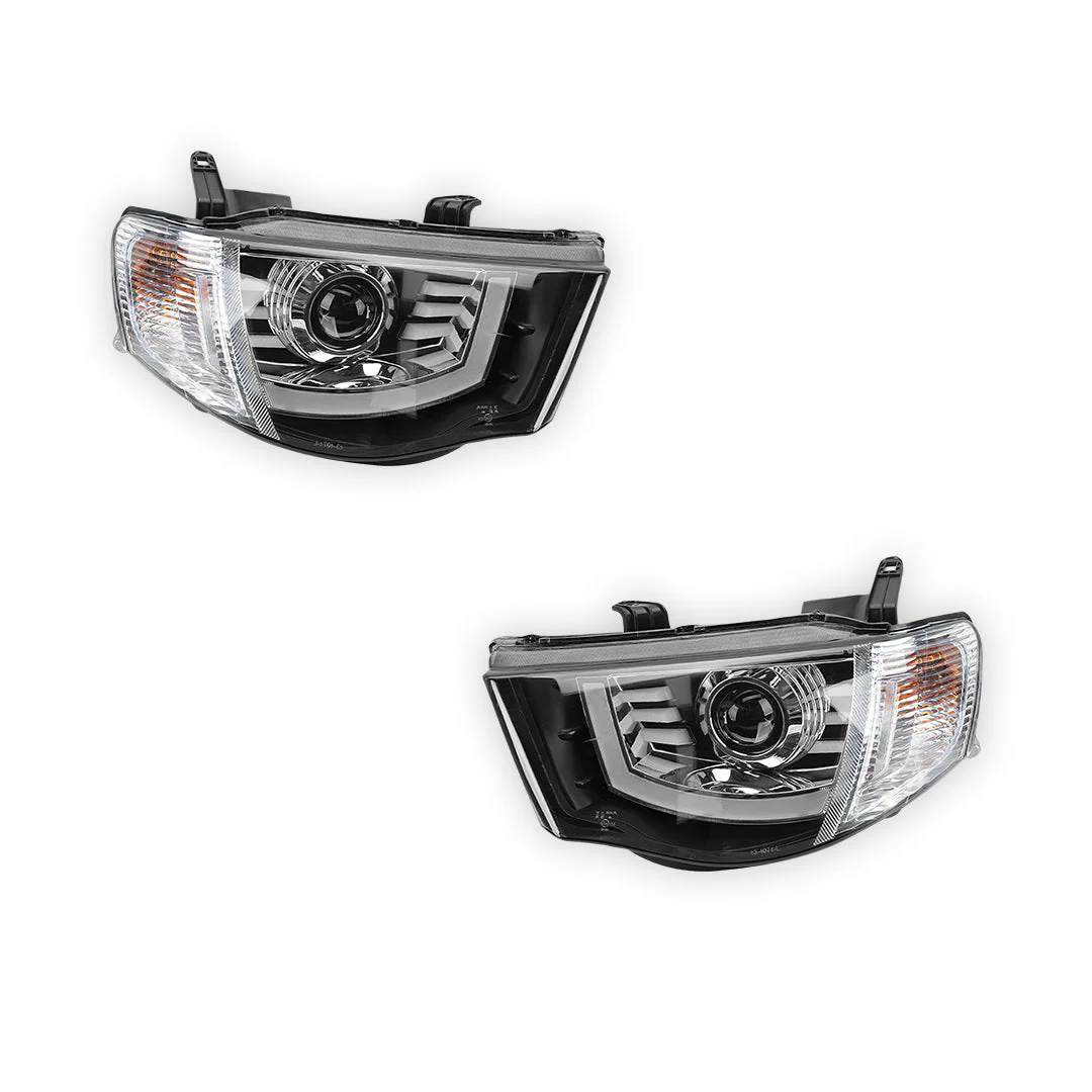 Mitsubishi Triton MN Ute (2009 - 2015) LED Projector Headlights LH + RH - Image 6