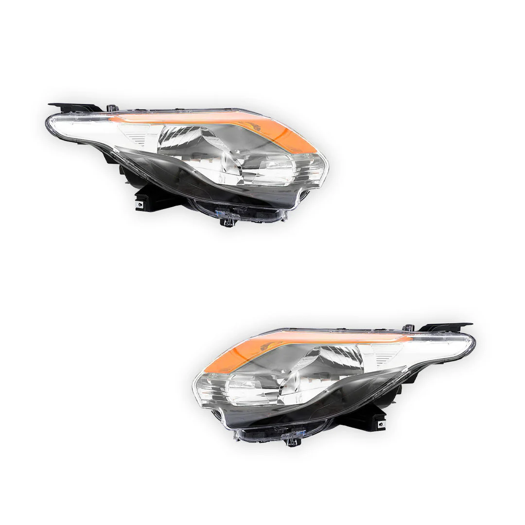 Mitsubishi Triton MQ (2015 - 2018) Amber / Black Halogen OEM Style Headlights LH + RH - Image 2