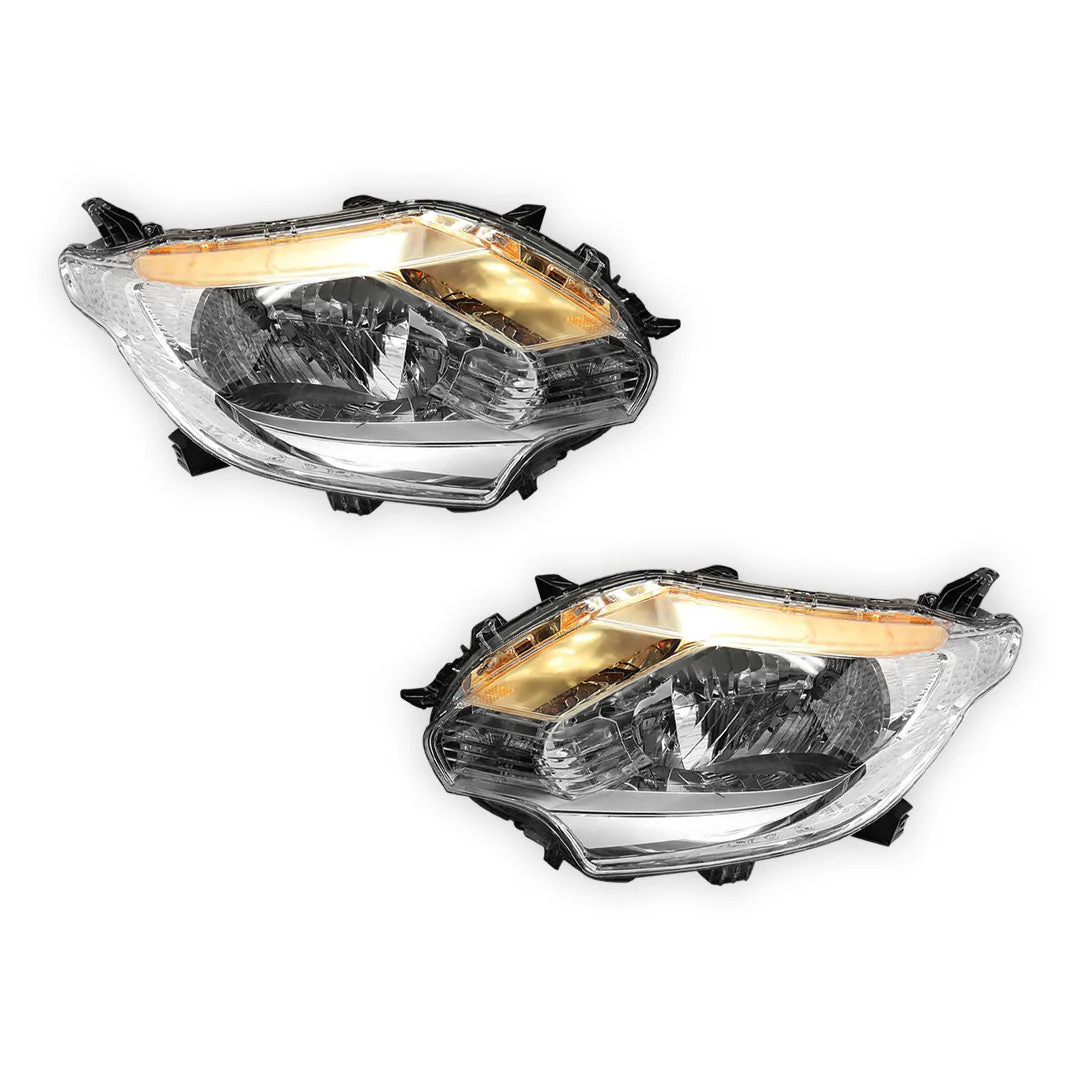Mitsubishi Triton MQ (2016 - 2018) Halogen OEM Style Headlights LH + RH - Image 2