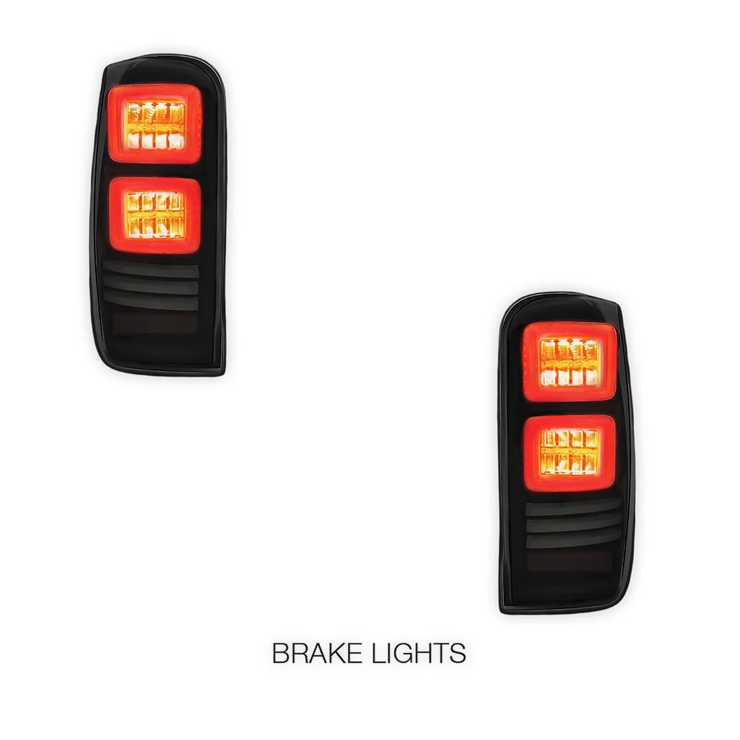 Mitsubishi Triton MR (2019 - 2022) Sequential Smoked Block Style Full LED Tail Lights LH + RH - Image 2