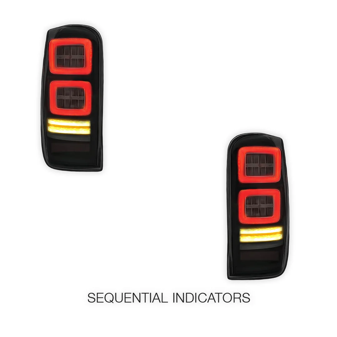 Mitsubishi Triton MR (2019 - 2022) Sequential Smoked Block Style Full LED Tail Lights LH + RH - Image 4