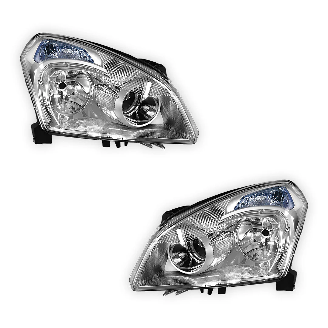Nissan Dualis J10 (2007 - 2009) Chrome Halogen OEM Style Headlights LH + RH - Image 2