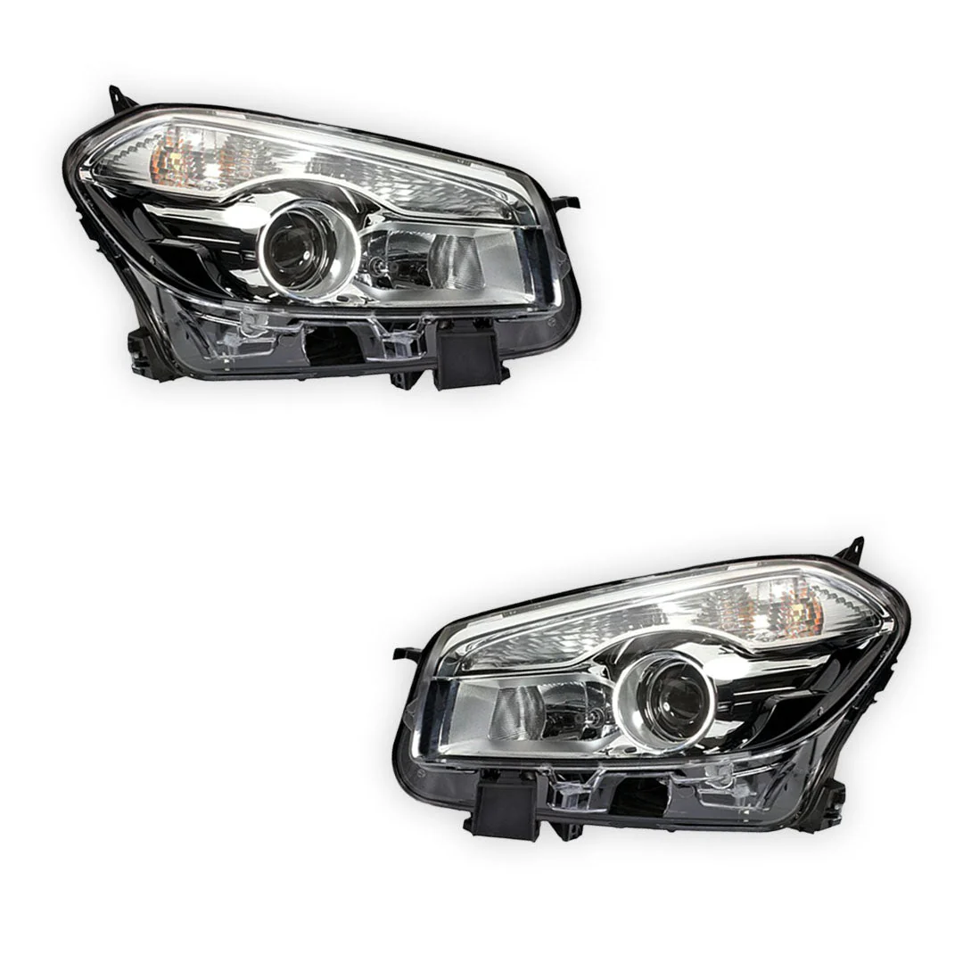 Nissan Dualis J10 (2010 - 2014) Genuine Clear / Black Halogen Headlights LH + RH - Image 2