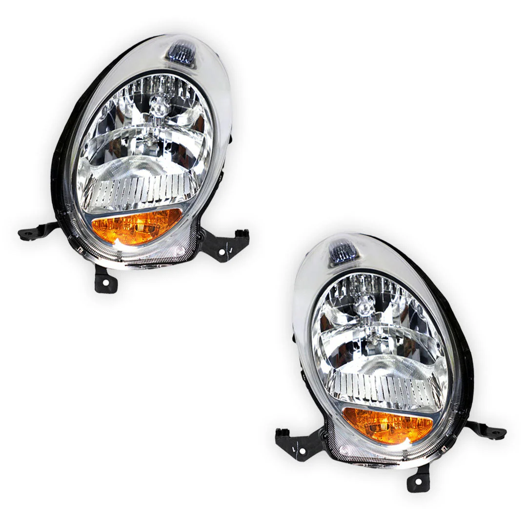 Nissan Micra K13 (2007 - 2010) Genuine Clear / Chrome Halogen Headlights LH + RH - Image 2