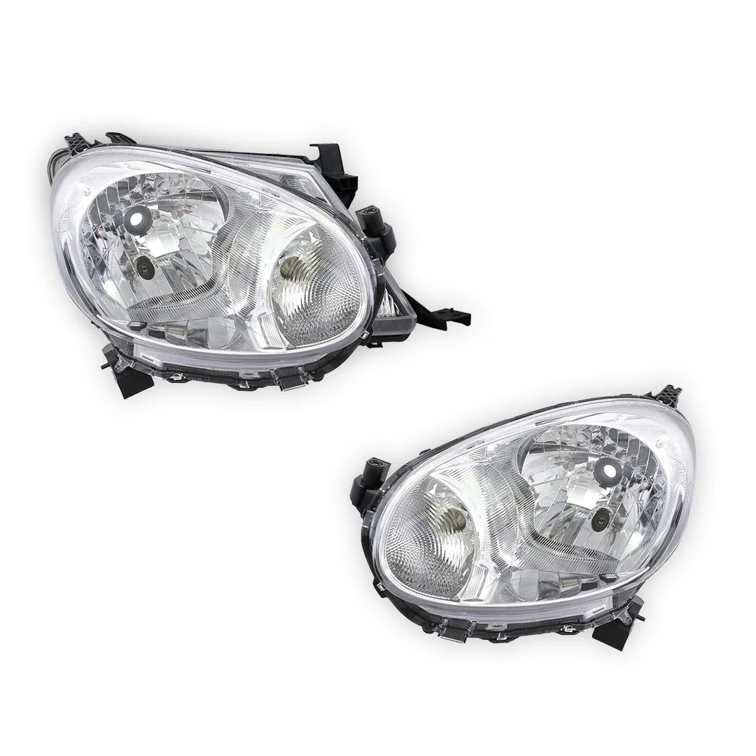 Nissan Micra K13 (2010 - 2015) Clear / Black Xenon OEM Style Headlights LH + RH - Image 2