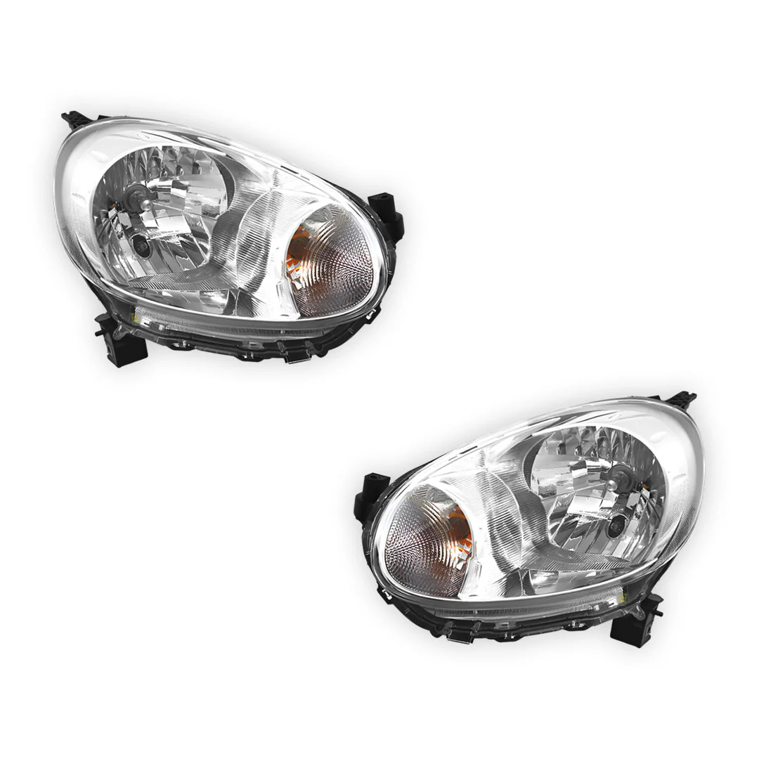 Nissan Micra K13 (2010 - 2015) Genuine Clear / Black Xenon Electric Headlights LH + RH - Image 2