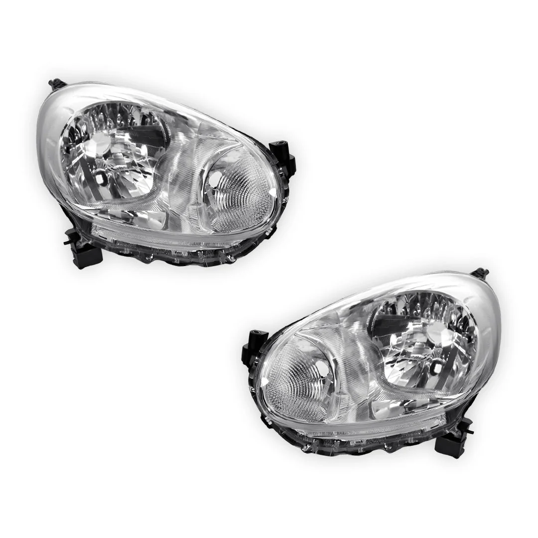 Nissan Micra K13 (2010 - 2015) Genuine Clear / Black Xenon Manual Headlights LH + RH - Image 2