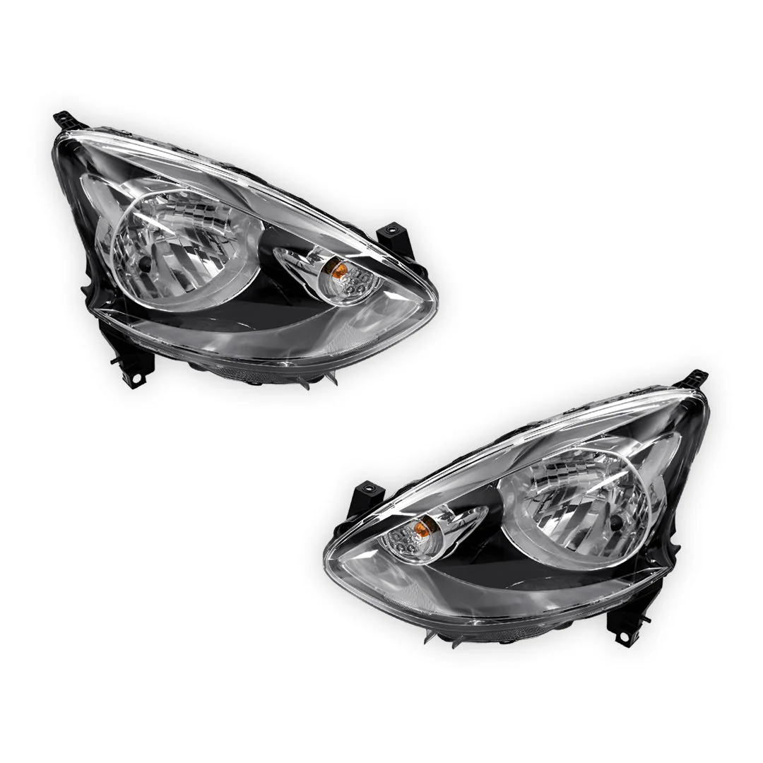 Nissan Micra K13 (2015 - 2016) Genuine Black Halogen Headlights LH + RH - Image 2