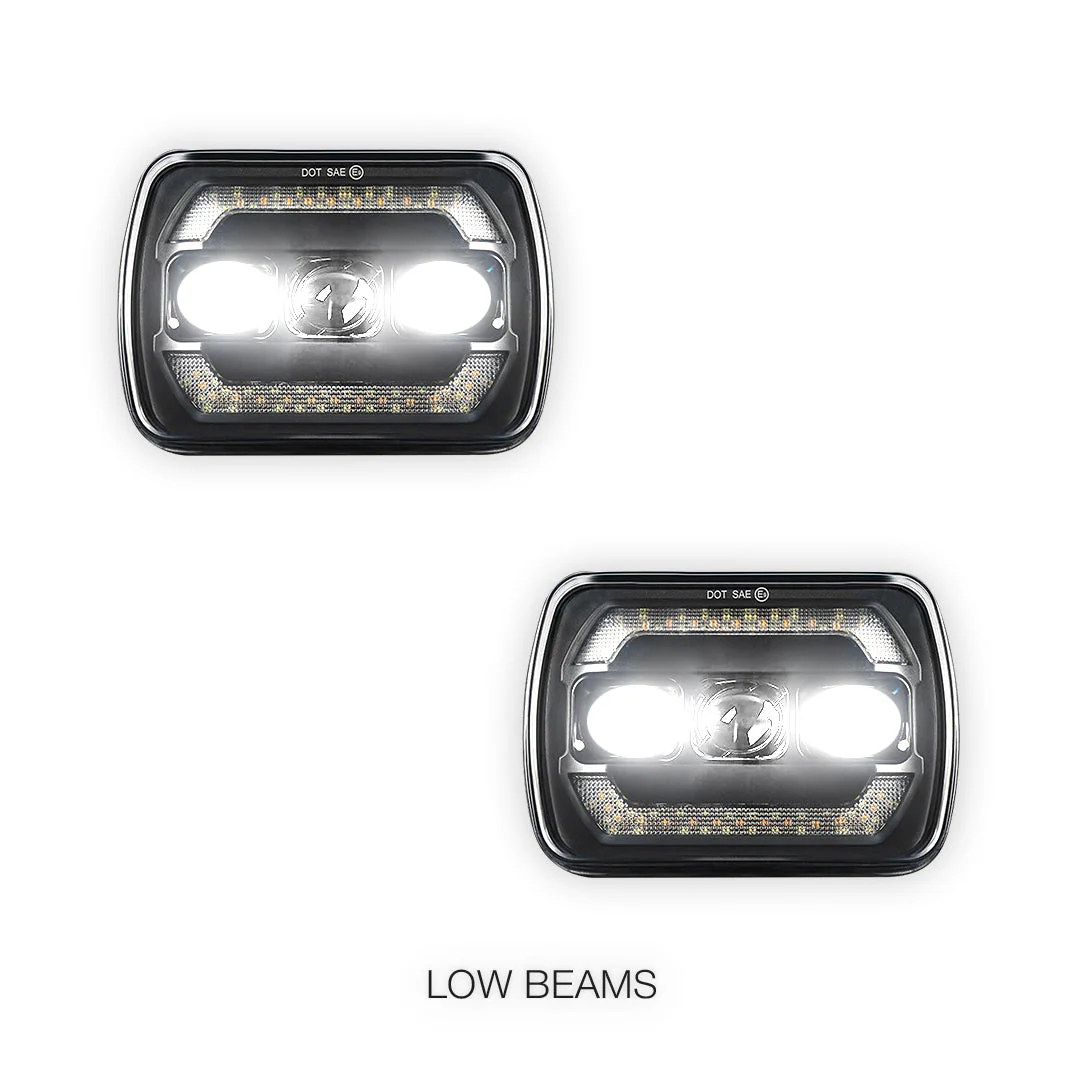 Nissan Navara D21 (1986 - 1997) LED Headlights Halo DRL  LH + RH - Image 16