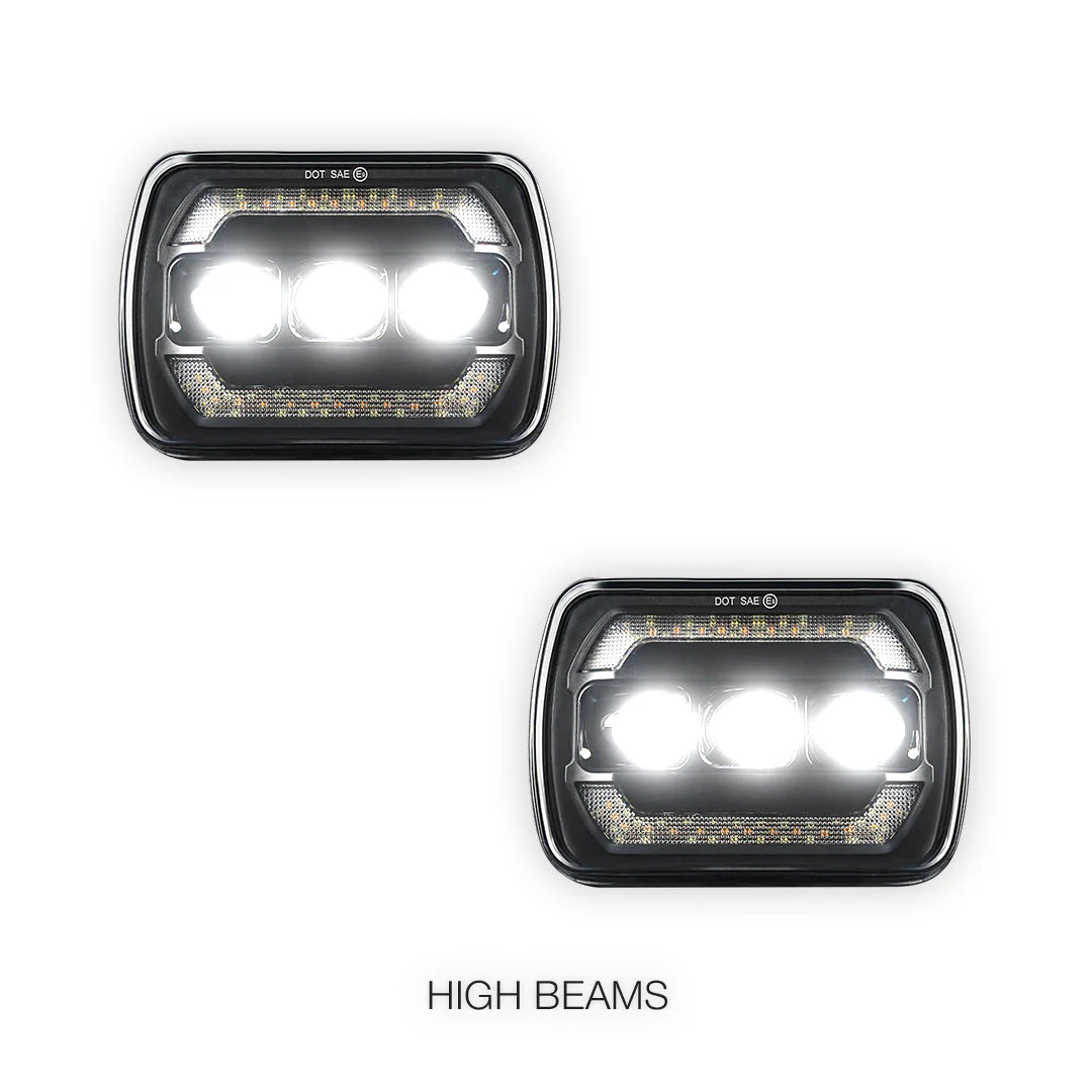 Nissan Navara D21 (1986 - 1997) LED Headlights Halo DRL  LH + RH - Image 17