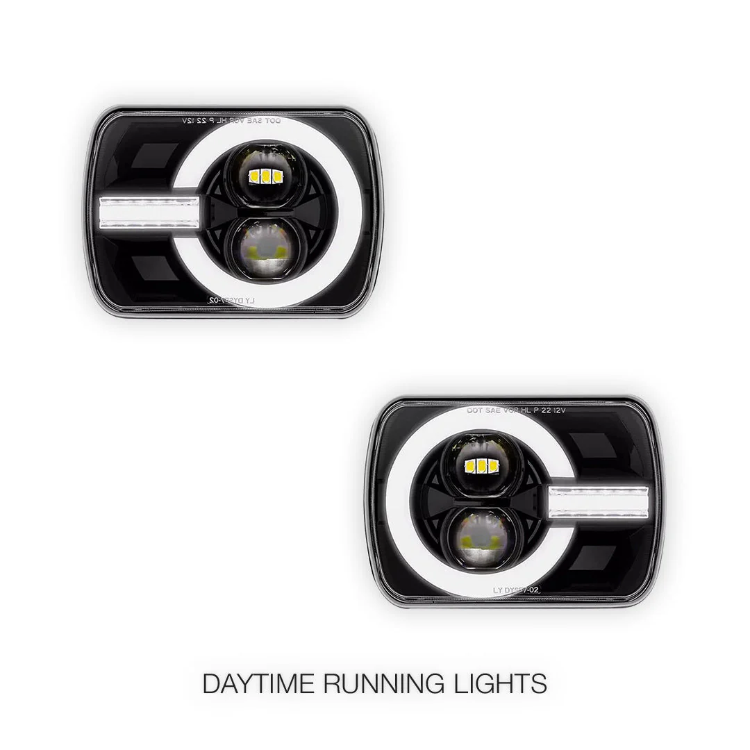 Nissan Navara D21 (1986 - 1997) LED Headlights Halo DRL  LH + RH - Image 2