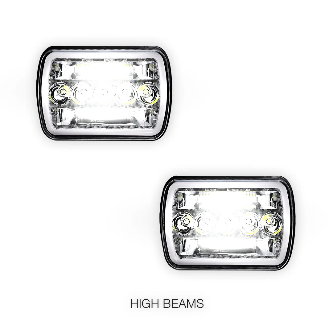 Nissan Navara D21 (1986 - 1997) LED Headlights Halo DRL  LH + RH - Image 23