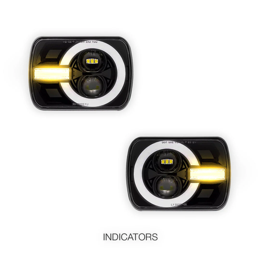 Nissan Navara D21 (1986 - 1997) LED Headlights Halo DRL  LH + RH - Image 3