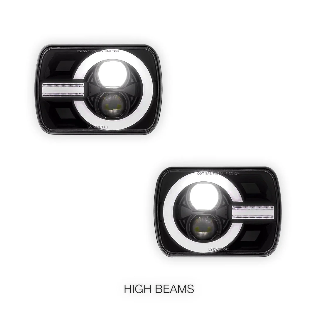 Nissan Navara D21 (1986 - 1997) LED Headlights Halo DRL  LH + RH - Image 5