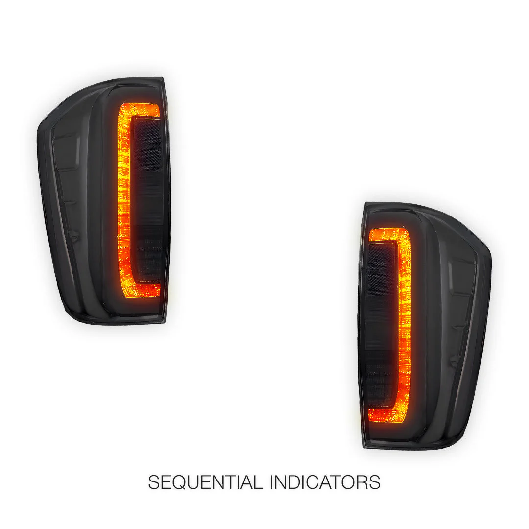 Nissan Navara D23 NP300 (2015 - 2021) Smoked Black Sequential 3D LED Stripe Bar Tail Lights LH + RH - Image 4