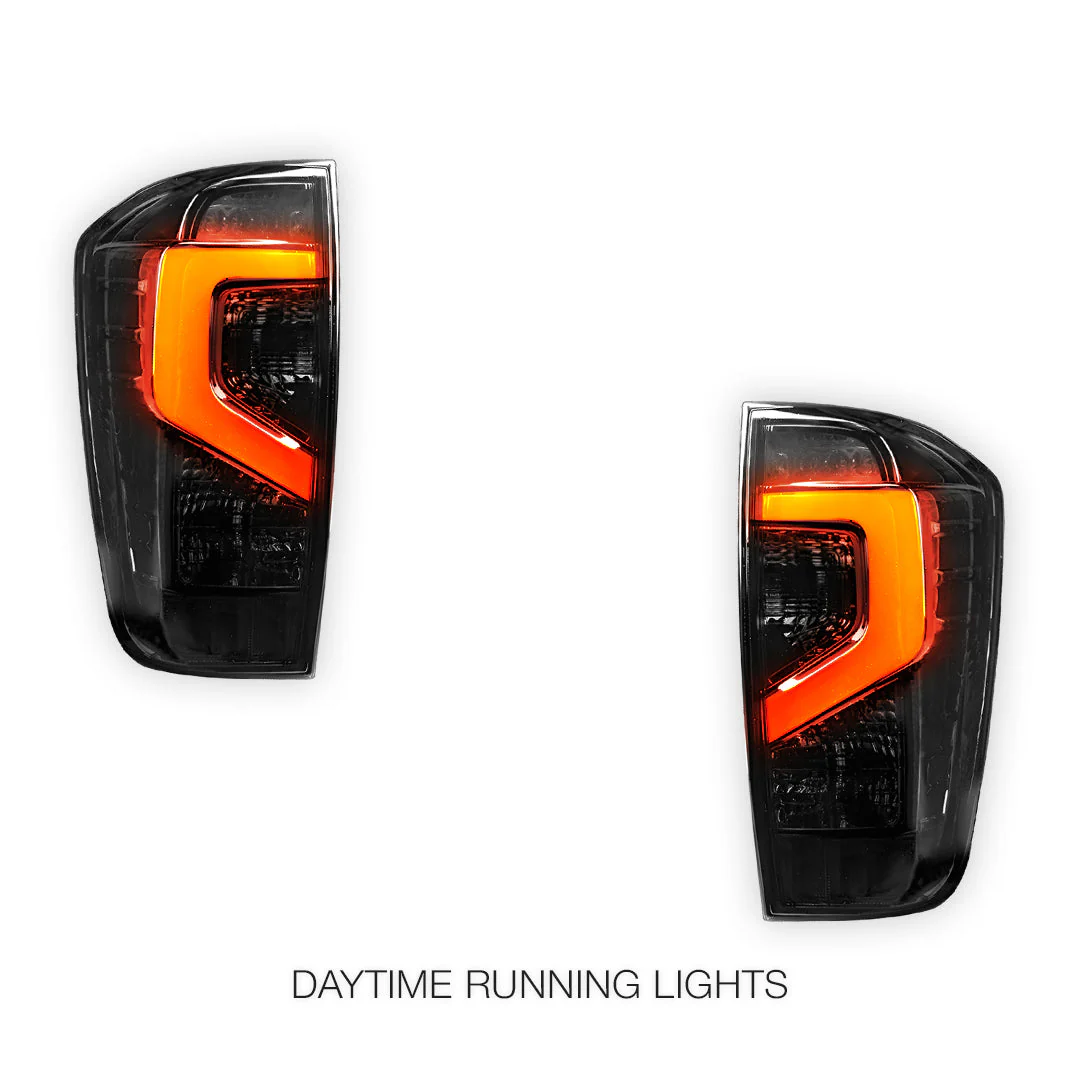 Nissan Navara D23 NP300 (2015 - 2025) Smoked Black Update Style 3D LED Stripe Bar Tail Lights LH + RH - Image 2