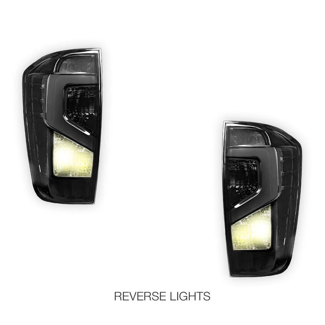 Nissan Navara D23 NP300 (2015 - 2025) Smoked Black Update Style 3D LED Stripe Bar Tail Lights LH + RH - Image 5