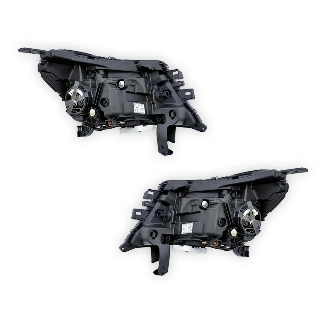 Nissan Navara D23 NP300 (2019 - 2025) Clear / Chrome LED Electric OEM Style Headlights LH + RH - Image 3