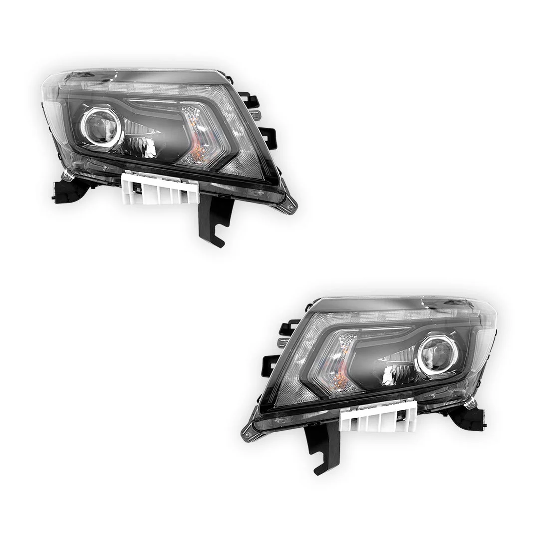 Nissan Navara D23 NP300 (2019 - 2025) Genuine Clear / Chrome LED Electric Headlights LH + RH - Image 2