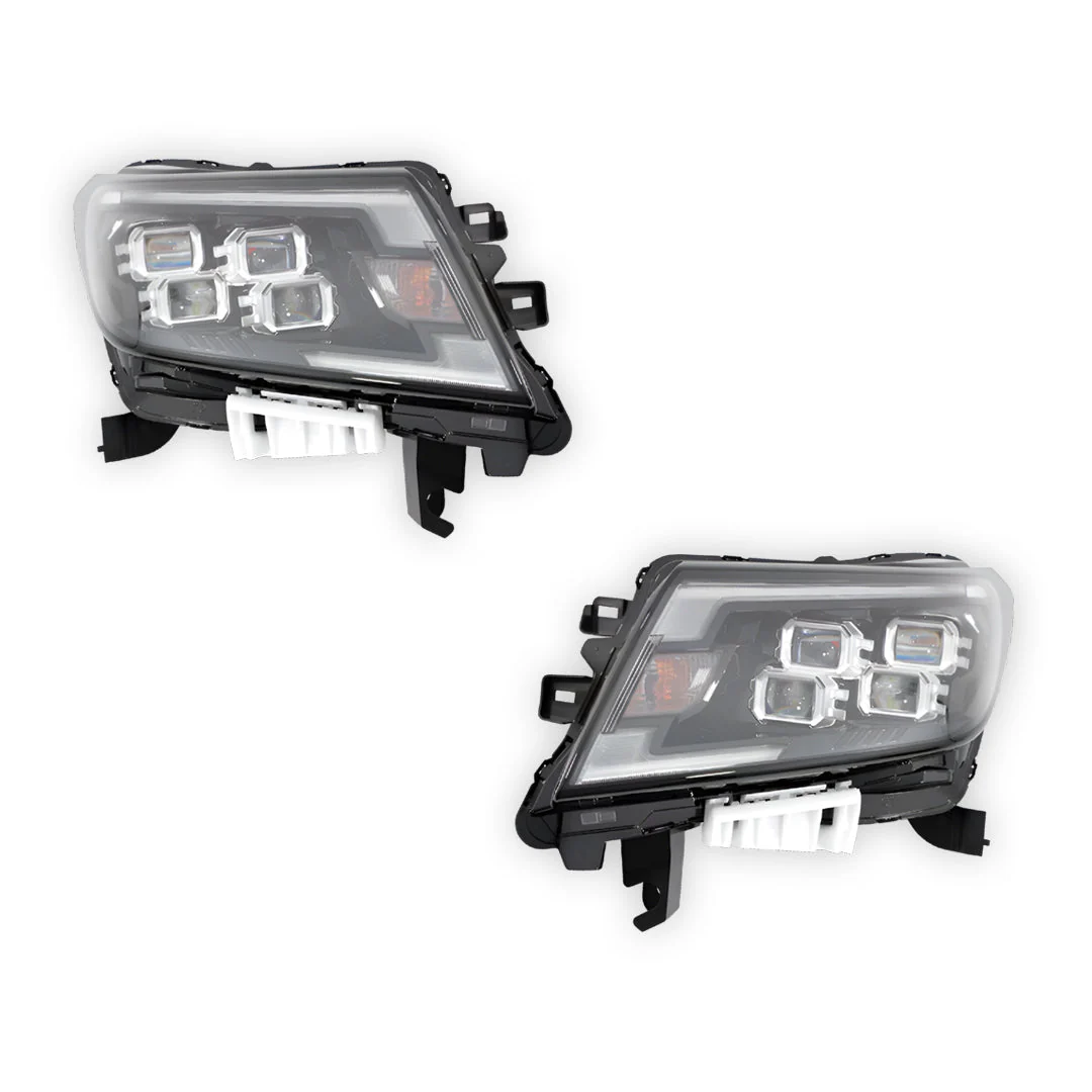Nissan Navara D23 NP300 (2020 - 2025) Genuine Black LED Headlights LH + RH - Image 2