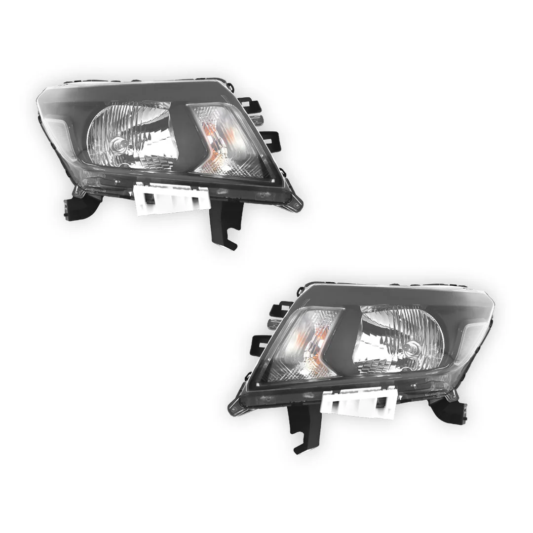Nissan Navara D23 NP300 (2020 - 2025) Genuine Clear / Black Halogen Headlights LH + RH - Image 2