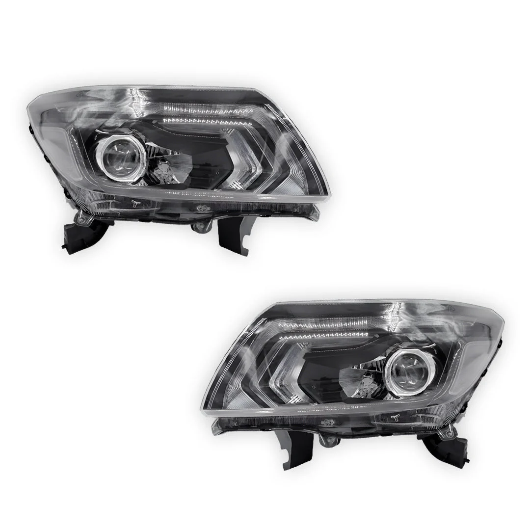 Nissan Navara D40 (2005 - 2010) LED OEM Style Headlights LH + RH - Image 2