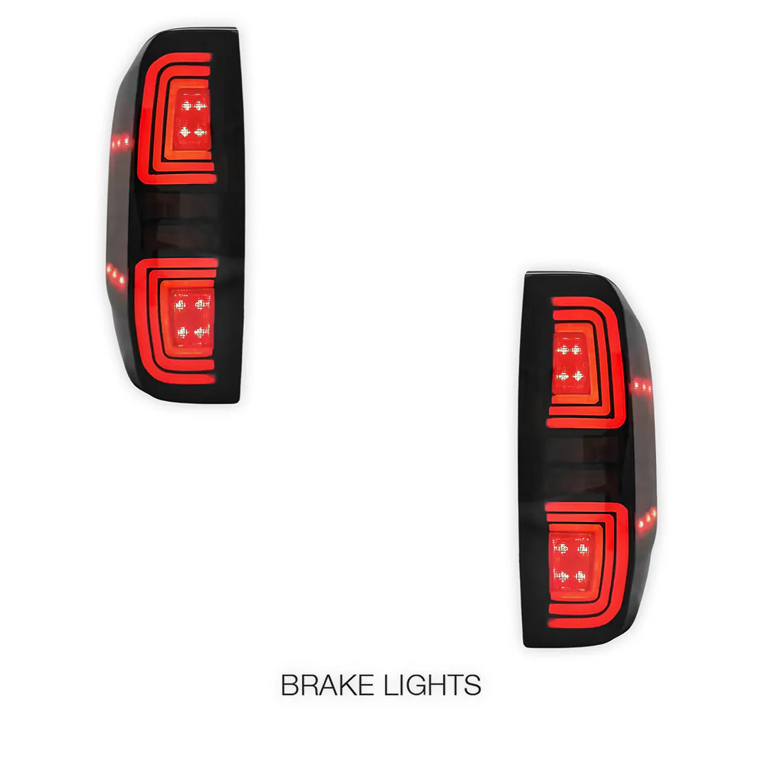 Nissan Navara D40 (2005 - 2015) Sequential Smoked Black LED Tail Lights LH + RH - Image 2