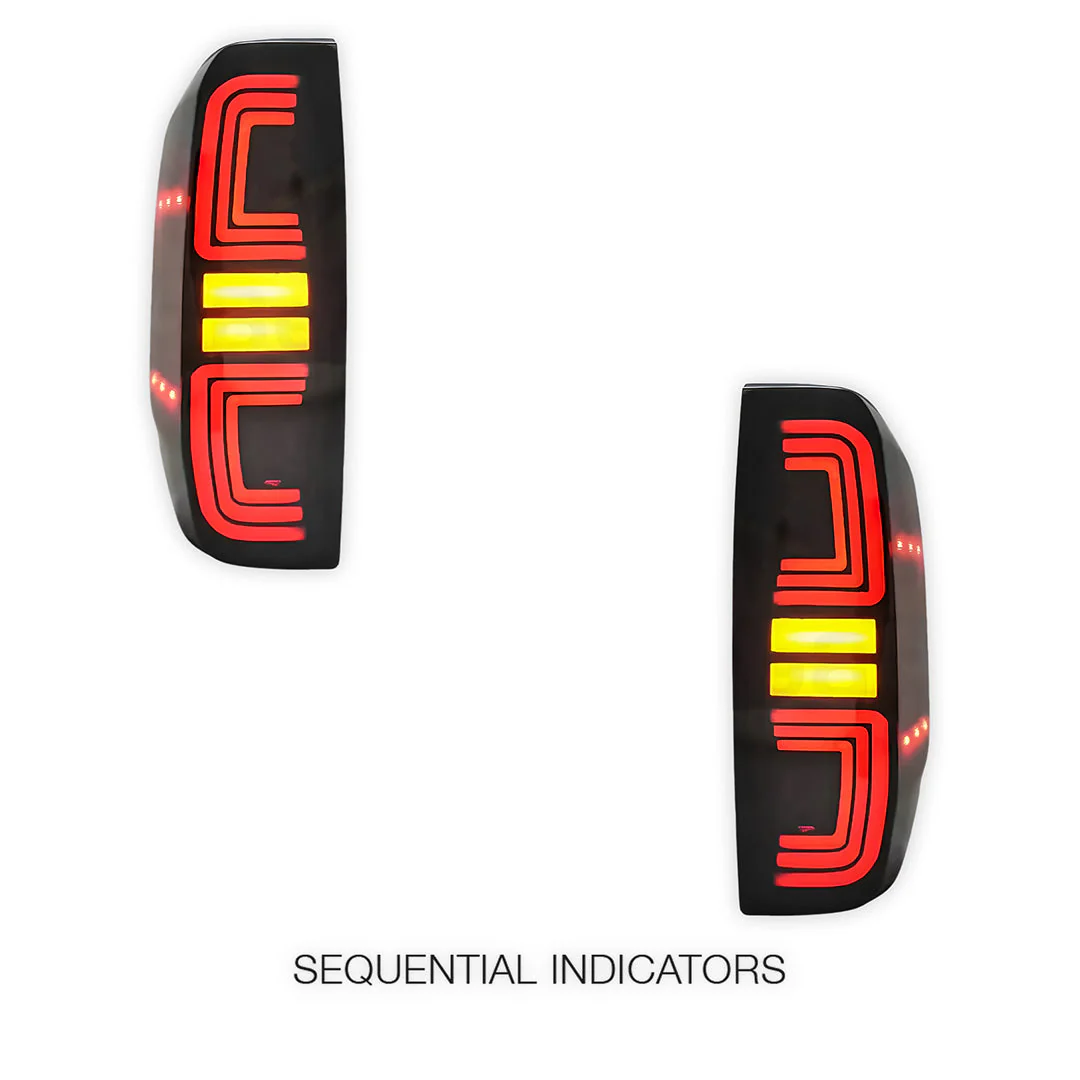 Nissan Navara D40 (2005 - 2015) Sequential Smoked Black LED Tail Lights LH + RH - Image 4