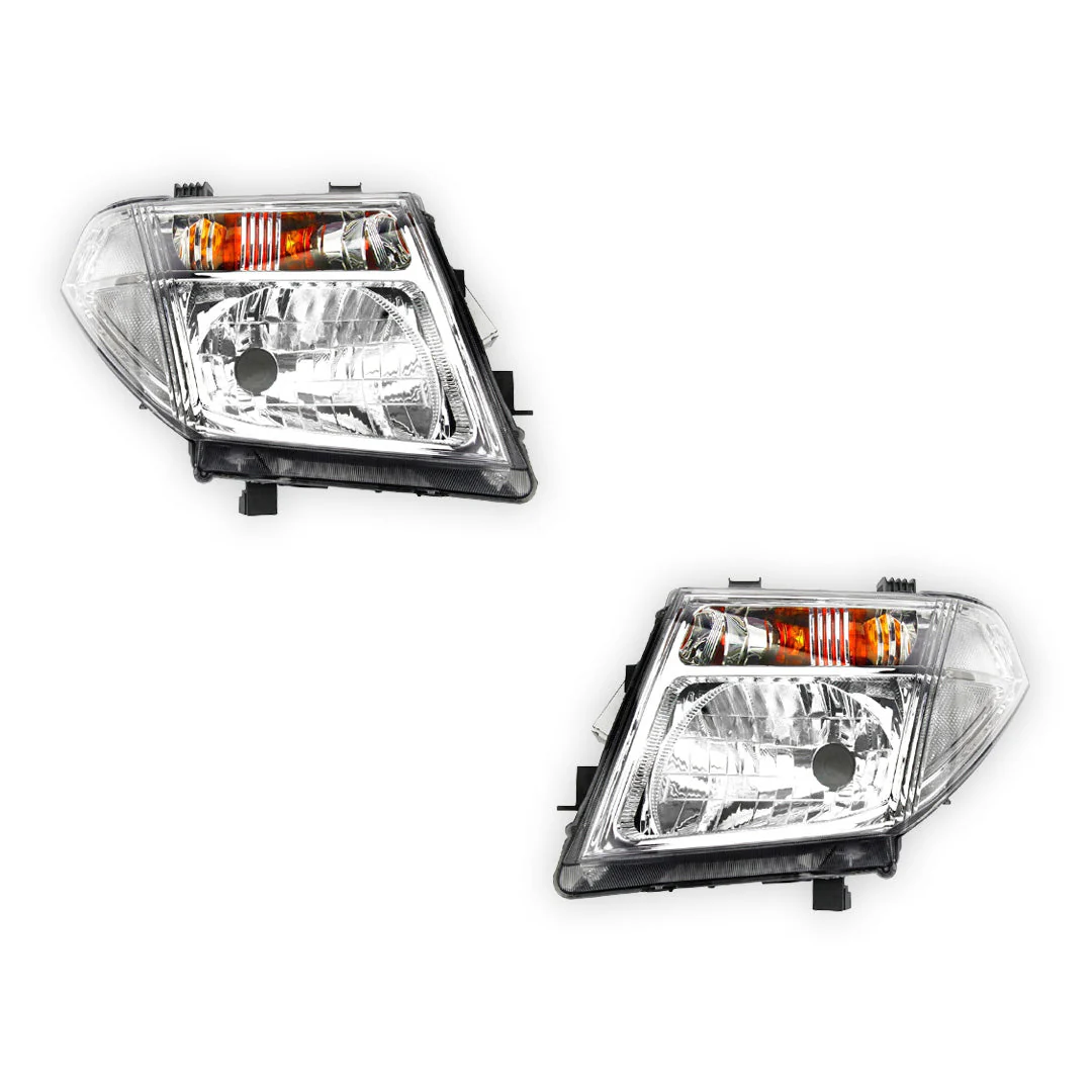 Nissan Navara D40 (2005 - 2015) Clear / Amber OEM Style Headlights LH + RH - Image 10